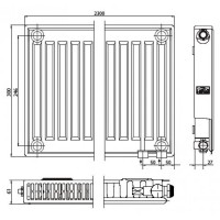 Стальной панельный радиатор Kermi FTV(FKV) 11 600x800