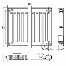 Стальной панельный радиатор Kermi FTV(FKV) 11 400x1100