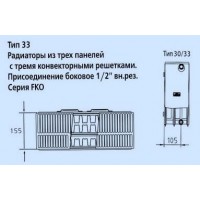 Стальной панельный радиатор Kermi FKO 33 400x2300