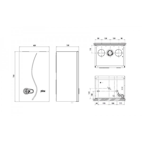 Настенный одноконтурный газовый котел Ferroli Bluehelix TECH S 45H