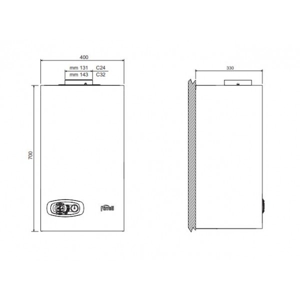 Настенный газовый двухконтурный котел Ferroli Divatech D C24