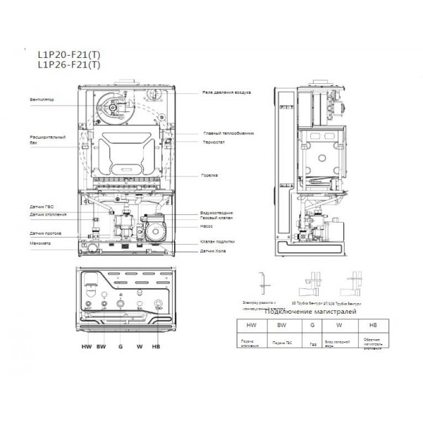 Настенный газовый двухконтурный котел Haier L1P26-F21S(T)