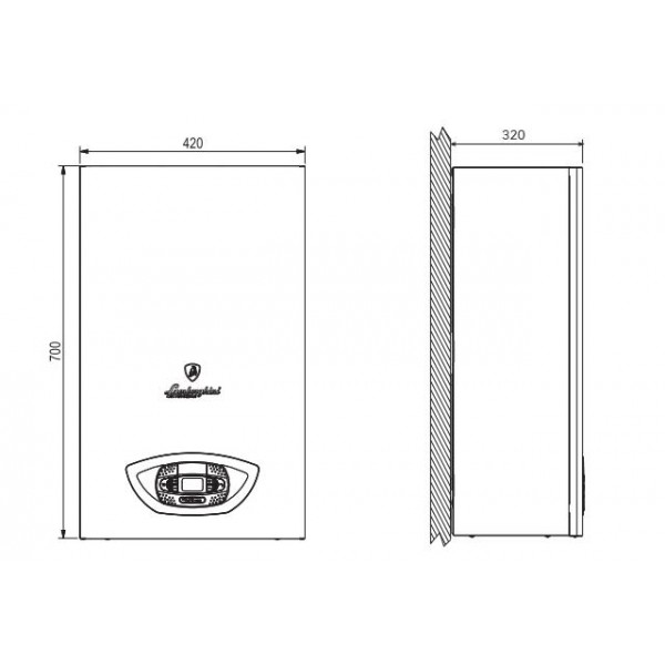 Настенный газовый двухконтурный котел Lamborghini LMB iXINOX 34 C