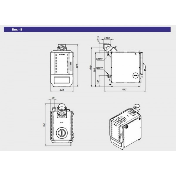 Недорогой твердотопливный котел Zota Box-8
