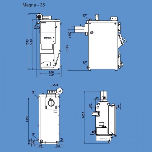 Твердотопливный котел Zota "MAGNA" 35
