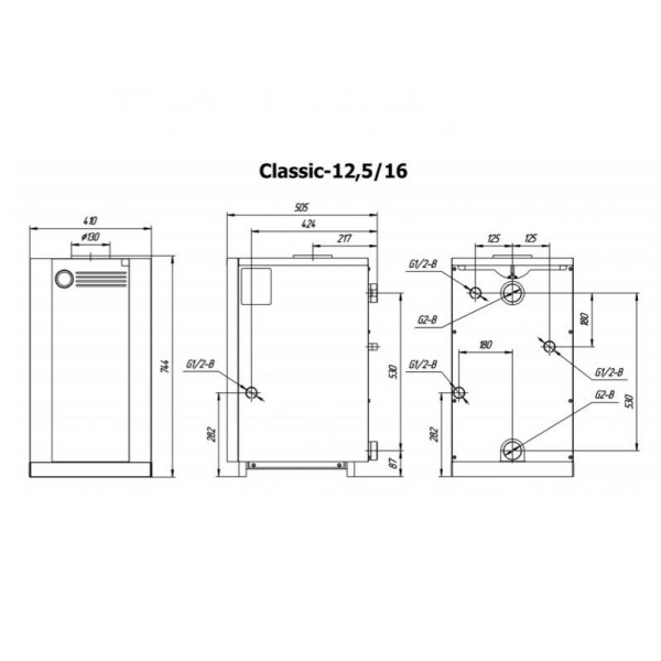 Одноконтурный напольный газовый котел Лемакс Classic-12,5