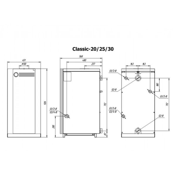 Одноконтурный напольный газовый котел Лемакс Classic-20