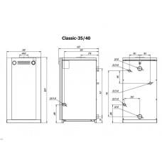 Напольный газовый двухконтурный котел Лемакс Classic-40V
