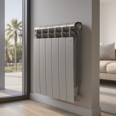 Биметаллический радиатор Royal Thermo BiLiner 500 серого цвета, современный дизайн отопительного прибора